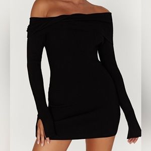 Black knit dress